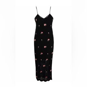 Red Valentino Elegant Black Floral Dress